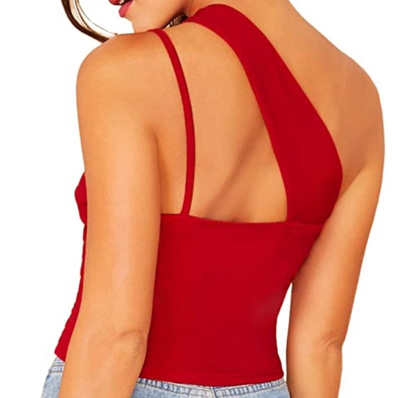 NBW. SheIn Women's Casual Sleeveless One Shoulder Cutout Cami Tank Top. Small. - Picture 2 of 5